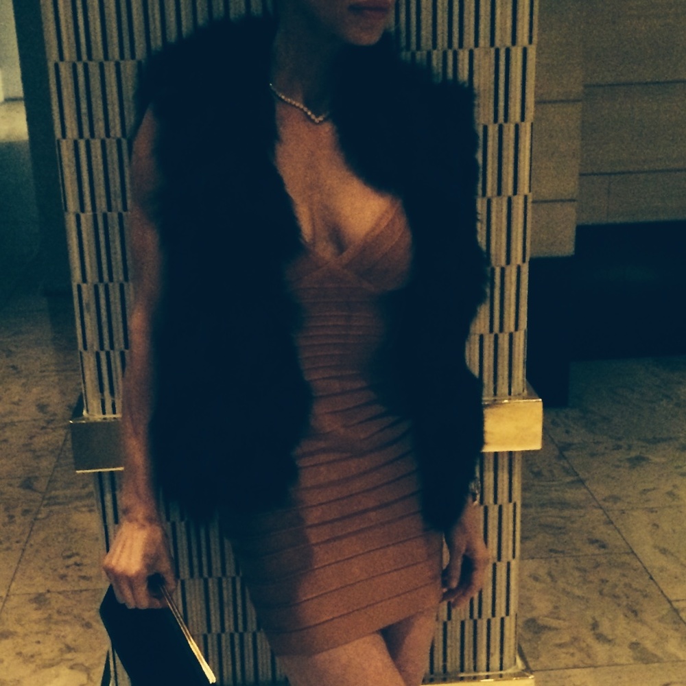Adrienne Landau Black Fur Vest
